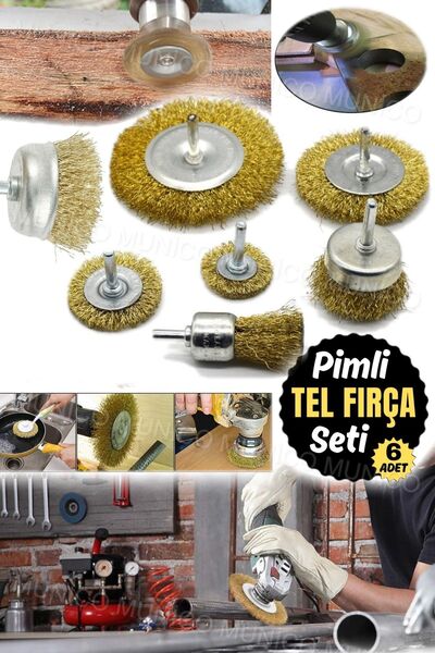 Munico Pas, Yağ ve Kir Temizliği İçin İdeal 6 Parça Tel Fırça Seti Dayanıklı ...