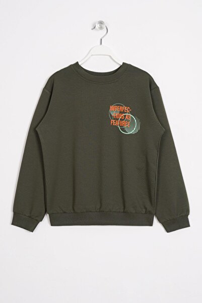 zepkids Світшот для хлопчиків хакі кольору - з літнім принтом