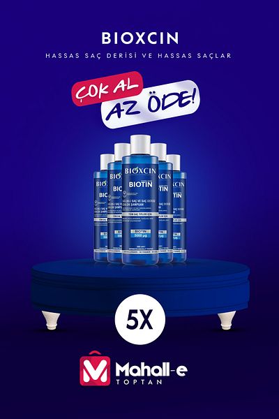 Bioxcin Biotin Shampoo 300 Ml - 5 Pack Sensitive Scalp