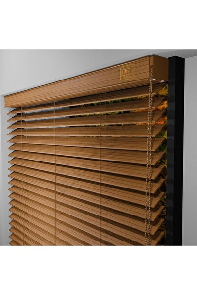 JaluziByEuro216 REDÜKTÖRLÜ / Zincirli Ahşap Jaluzi Perde 50 mm %100  Ahşap ME...