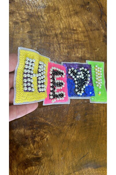 Gönülden Tasarım Cirkonski kamen - izvezena biserna perla, Hej tekst, šareni ...