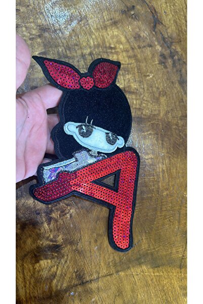 Gönülden Tasarım Insignă pentru fetiță cu paiete și litere A - Aplicație cusu...