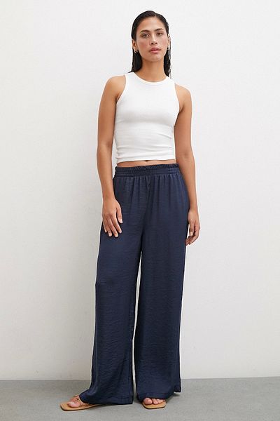 Never more Navy Blue Romantic Draped Pants