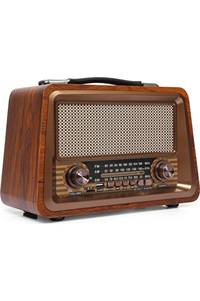 farissu Nostalji Radyo Bluetooth Usb Destekli Büyük Boy Ve Güçlü Ses Everton Rt-810bt