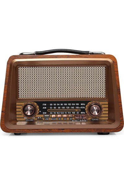 farissu Nostalji Radyo Bluetooth Usb Destekli Büyük Boy Ve Güçlü Ses Everton Rt-810bt