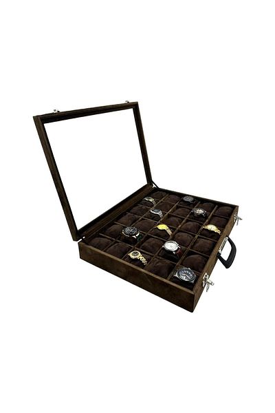 Lux Bella Τσάντα ρολογιού Diji 30 τεμαχίων Alcantara Brown