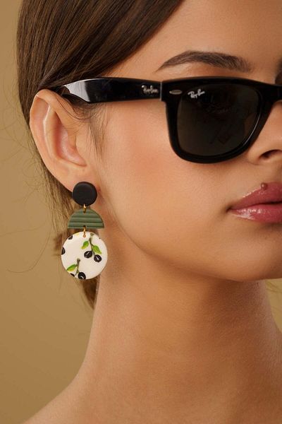 Gizy Store Handmade Polymer Clay Olive Earrings