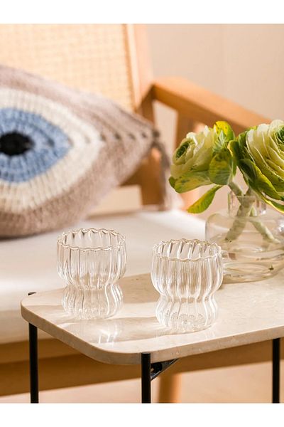 LC Waikiki LcwHOMESet of 2 Transparent Patterned Glasses - 280 Ml