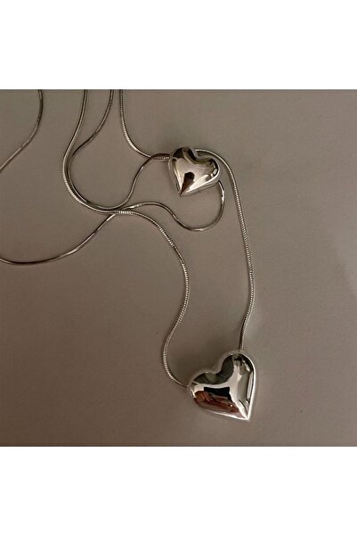 ASNA JEWELLERY Büyük Kalpli Altın Çelik Kolye