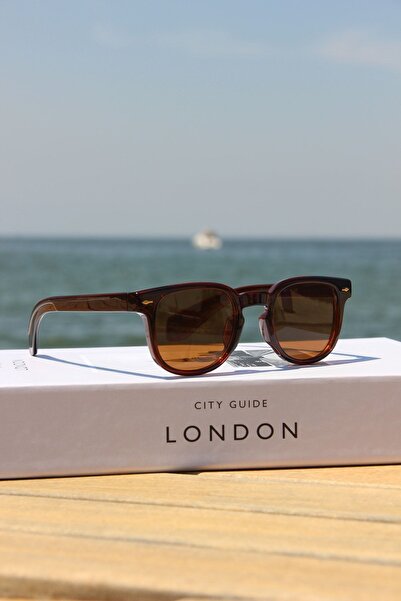 Mucemi Kahverengi Cam Kahverengi Çerçeve Unisex Güneş Gözlüğü Ultraviyole 400...