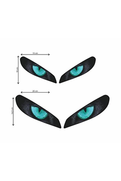 BENİMSER REKLAM Bakan Mavi Göz Far, Kaput, Tampon, Araba, Motorsiklet, Kask, Laptop, Cam 4 Adet