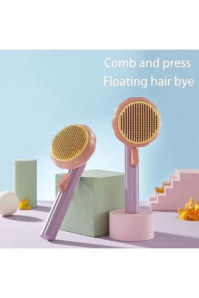 Ardinyo Pet Brush with Automatic Cleaning Button Cat Dog Hair Collector Comb Push Comb