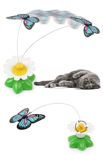 Ardinyo Animated Rotating Butterfly - Cat Toy (Battery Operated)