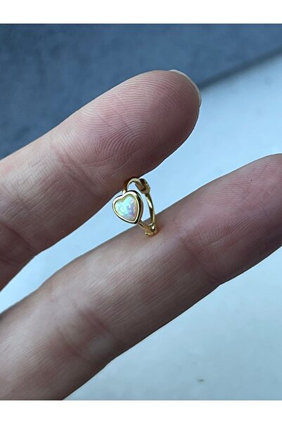 ds denizden silver Opal Taşlı Halka Tragus Piercing - 1 Adet