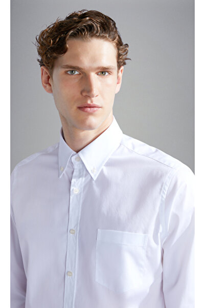 PAUL&SHARK White Long Cotton Shirt - Buttoned, Casual, 14313044 -010