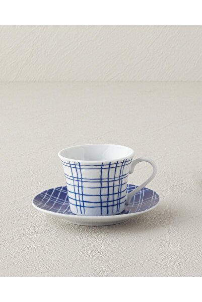 English Home Vera Blue Porcelain 4 Pieces Coffee Cup Set for 2 People