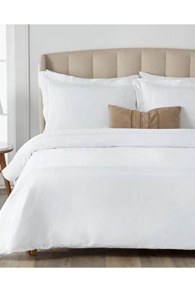 English Home طقم ملاءة سرير مسطحة من الساتان القطني بإطار من فيفيان مقاس كينج...