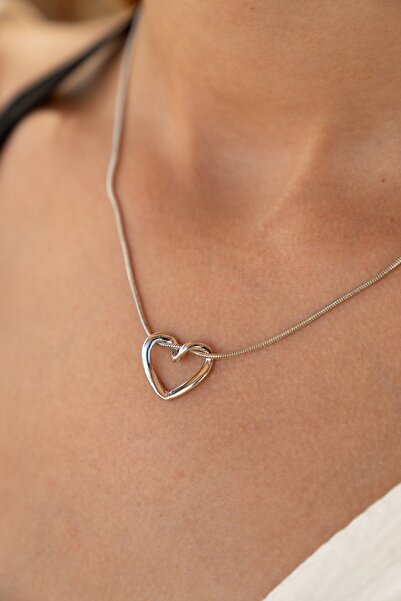 Moonjy Steel Silver Heart Necklace