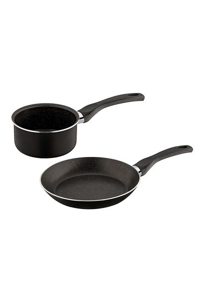 Bayev Ragnar Granite Coated Pan Set - 12 Cm Omelette and 20 Cm Sauce Pan