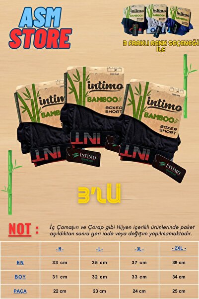 intimo Bambu Boxser 3'lü