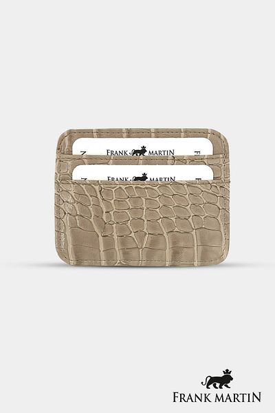 Frank Martin Original Boxed Croco Leather Slim Credit Card & Wallet with Money Compartment Lux Croco Women Card Holder