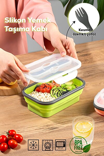 Porsima حاوية طعام وتخزين قابلة للطي من السيليكون 76260 - متعددة الأغراض مع غ...