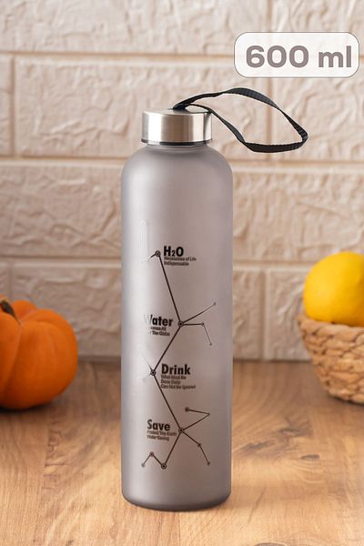 Porsima 88667 Glass Motivational Water Bottle Patterned Colorful Water Bottle Printed Water Bottle -600 ml