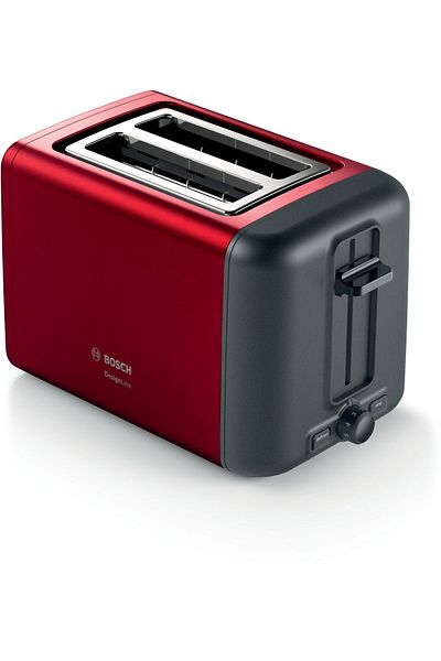 Bosch Compact Toaster DesignLine Red, TAT3P424GB, 1 Year Manufacturer Warranty