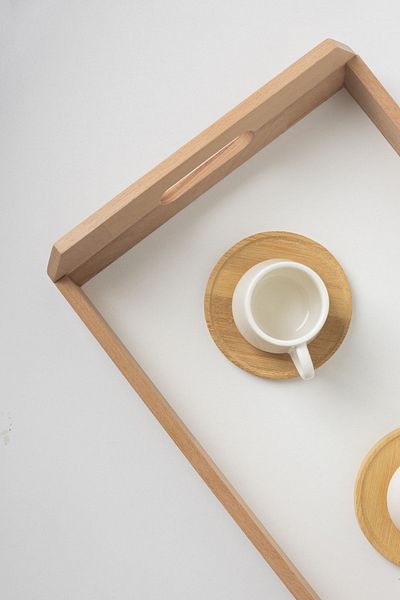 Porsima Taboo Tab-9019 S Bia Wooden Tea Coffee Presentation Tray