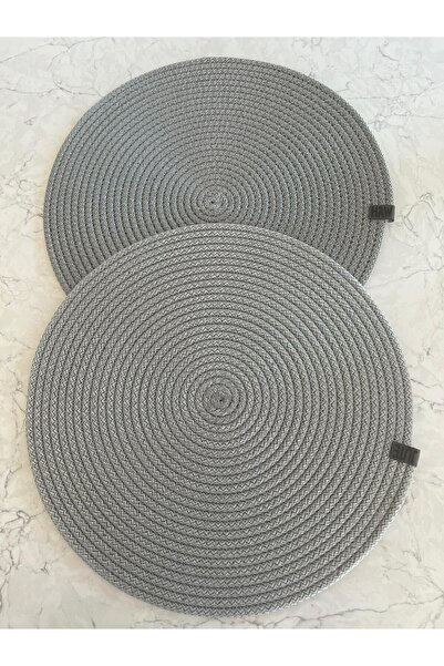 enqe iç mimarlık 6 Adet Gri Jüt Supla / Amerikan Servis Lux Sunum Tabak Altlığı