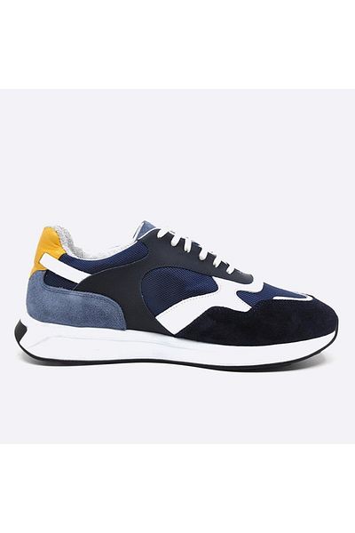 Fosco Genuine Leather Sneaker Men's Shoes Black 9900