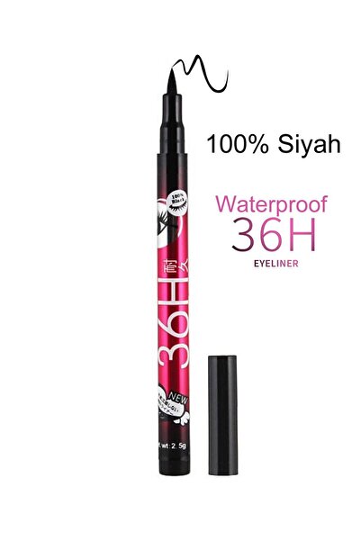 GNX Ince Uçlu Ultra Siyah Waterproof Likit Kalem Eyeliner - Yarı Mat Bitişli
