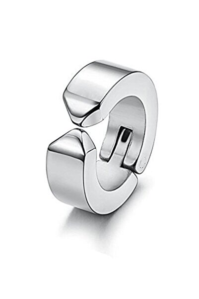 The Collection Unisex Silver 3 Pieces Non-Hole Squeezed Magnet Steel Earring Set