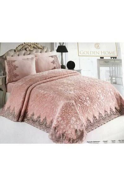 GOLDEN HOME Alfima Lacy Blanket Set Powder