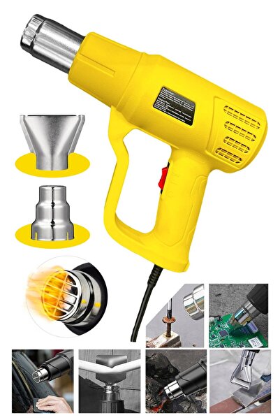 MOONSHOP Alman Seri 4900 Watt Pro Darbeye Dayanıklı Bakır Sargılı Rezistans 2 kademeli Sıcak Hava Tabancası