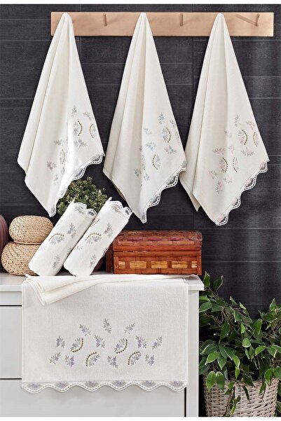 A.Z.H. 50X90 см. Набір з 6 штук весільних оксамитових рушників з мереживом для рук і кухні