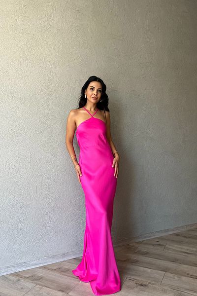 Seda Yalçın Atelier Satin Pink Dress - Neck Tie