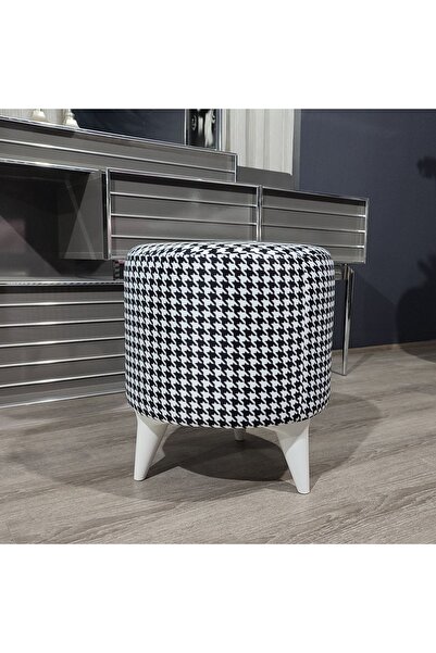 hakanhobi Yuvarlak Dekoratif Kaz Ayağı Puf