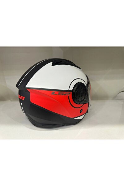 LS2 KASK LS2 AIRFLOW 2 COVER MAT SİYAH-KIRMIZI-BEYAZ