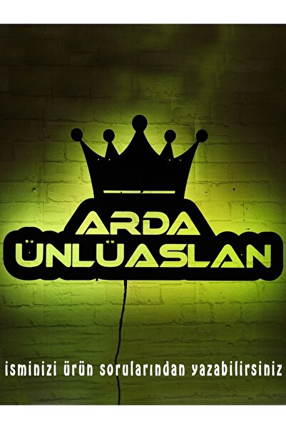 Mony Tasarım Isimli Kral Tacı Led Işıklı Tablo