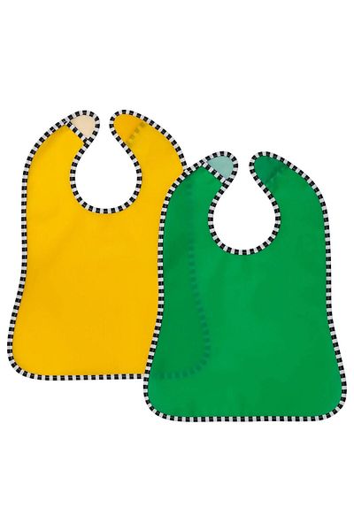 IKEA 28,5x38,5 Cm Ikea Children's Food Apron - yellow Green, 2 VelCro Baby Bibs