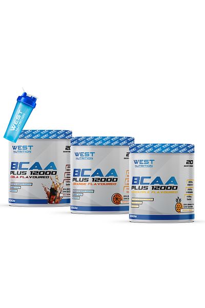 West Nutrition Bcaa Plus - 12000 L-glutamine and Taurine 60 Serve, 3 Aroma
