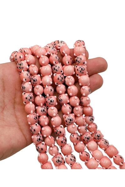 Ebruli Boncuk 12mm Tiger Kaplan Seramik 5’li Renk Takı Yapımı Aksesuar Boncuk...