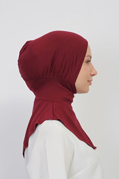 manolyaşal islamic hijab غطاء رأس عملي مع طوق للرقبة - بورجوندي