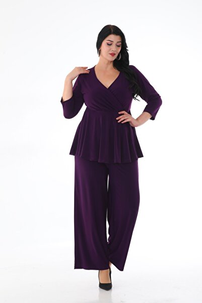 KIRIŞIK PANTALONI-COAT DE BLUZĂ CU GULER LA DOUĂ