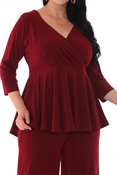 KIRIŞIK KRUVAZE COLLAR TROUSERS-BLUZ SET