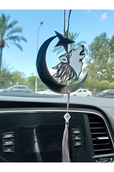 Mony Tasarım Pleksi Araba Süsü Bozkurt Dikiz Aynası Süsü
