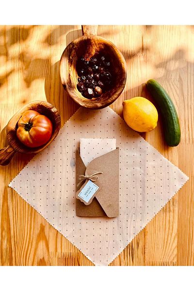 MANİVİ Beeswax Reusable Food StoraGe Cloth - 3 Pieces 20x20 Cm