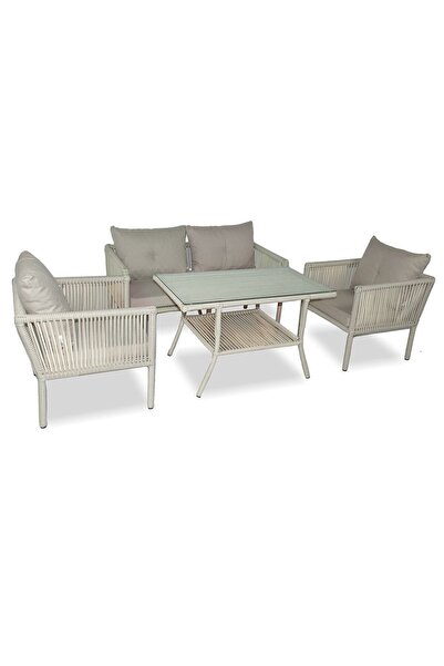 VAVRATTAN Shangai Deluxe Rattan Bahçe Takımı Keten 2 1 1 Sehpa