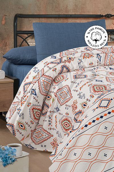Vionel Home Anatolia 100% قطن بيكيه مزدوج - صيفي، مفرش سرير ناعم، متعدد الأغراض 200x230 سم